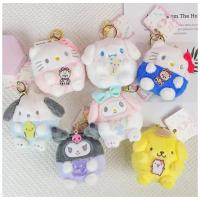 Sevimli Hello Kityy Kawii Sanrio Kuromi Araba Çanta Süsü Mini Bozuk Para Cüzdanı Aksesuar anahtarlık