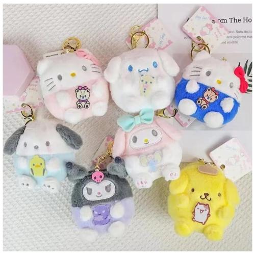 Sevimli Hello Kityy Kawii Sanrio Kuromi Araba Çanta Süsü Mini Bozuk Para Cüzdanı Aksesuar anahtarlık