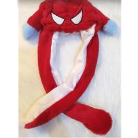 Spider Man Kırmızı Peluş Işıklı Kulakları Oynar Peluş Şapka Bere A Kalite Sevimli