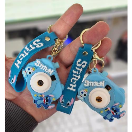 Stitch fotoğraf makineli ışıklı şık hediyelik çanta aksesuari figürleri ışıklı görsel 1 adet