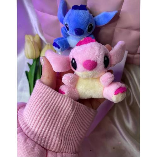 Stitch mini boy peluş anahtarlık pembe veya mavi renk seçeneği ile 1 adet