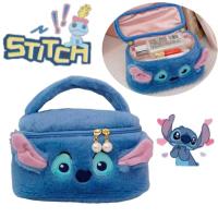 stitch peluş el çantası makyaj çantası çift yönlü fermuarlı sevimli kaliteli özel seri