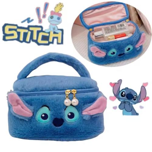 stitch peluş el çantası makyaj çantası çift yönlü fermuarlı sevimli kaliteli özel seri