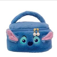 stitch peluş el çantası makyaj çantası çift yönlü fermuarlı sevimli kaliteli özel seri