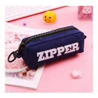 zipper lacivert geniş  kapasiteli kalemlik büyük fermuarlı kaliteli kalem kutusu cüzdan